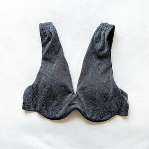 Shimmering Black and Silver Bikini Top - Medium